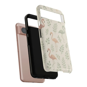 Vibrant Tropical Flamingo Phone Case - Leaves Design - Dipaliz - Mobile Cases