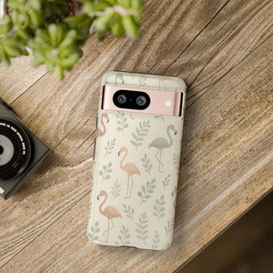 Vibrant Tropical Flamingo Phone Case - Leaves Design - Dipaliz - Mobile Cases