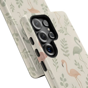 Vibrant Tropical Flamingo Phone Case - Leaves Design - Dipaliz - Mobile Cases