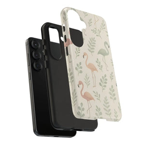 Vibrant Tropical Flamingo Phone Case - Leaves Design - Dipaliz - Mobile Cases