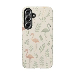 Vibrant Tropical Flamingo Phone Case - Leaves Design - Dipaliz - Mobile Cases