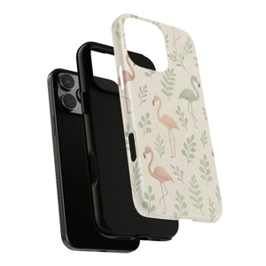 Vibrant Tropical Flamingo Phone Case - Leaves Design - Dipaliz - Mobile Cases