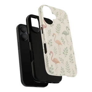 Vibrant Tropical Flamingo Phone Case - Leaves Design - Dipaliz - Mobile Cases