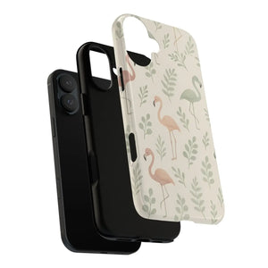 Vibrant Tropical Flamingo Phone Case - Leaves Design - Dipaliz - Mobile Cases
