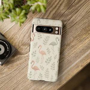 Vibrant Tropical Flamingo Phone Case - Leaves Design - Dipaliz - Mobile Cases