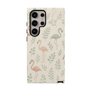 Vibrant Tropical Flamingo Phone Case - Leaves Design - Dipaliz - Mobile Cases