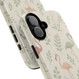 Vibrant Tropical Flamingo Phone Case - Leaves Design - Dipaliz - Mobile Cases