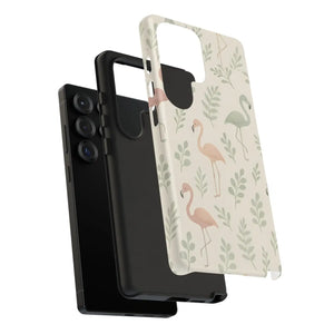 Vibrant Tropical Flamingo Phone Case - Leaves Design - Dipaliz - Mobile Cases