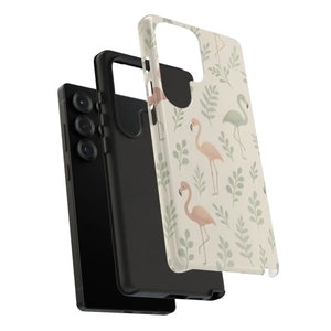 Vibrant Tropical Flamingo Phone Case - Leaves Design - Dipaliz - Mobile Cases