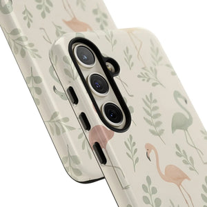 Vibrant Tropical Flamingo Phone Case - Leaves Design - Dipaliz - Mobile Cases
