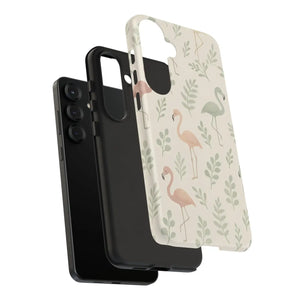 Vibrant Tropical Flamingo Phone Case - Leaves Design - Dipaliz - Mobile Cases