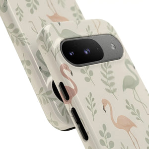 Vibrant Tropical Flamingo Phone Case - Leaves Design - Dipaliz - Mobile Cases