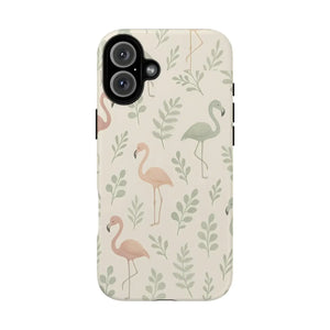 Vibrant Tropical Flamingo Phone Case - Leaves Design - Dipaliz - Mobile Cases