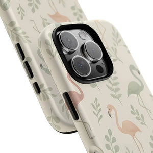 Vibrant Tropical Flamingo Phone Case - Leaves Design - Dipaliz - Mobile Cases