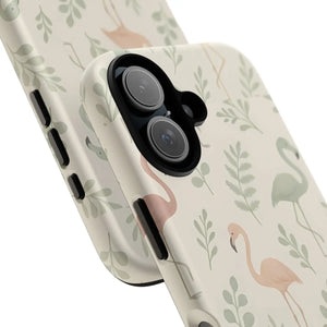 Vibrant Tropical Flamingo Phone Case - Leaves Design - Dipaliz - Mobile Cases