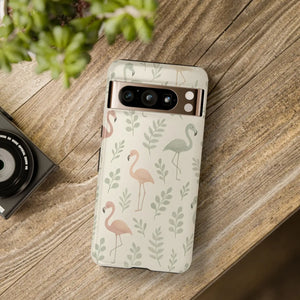 Vibrant Tropical Flamingo Phone Case - Leaves Design - Dipaliz - Mobile Cases