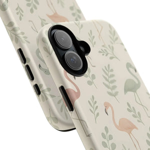 Vibrant Tropical Flamingo Phone Case - Leaves Design - Dipaliz - Mobile Cases