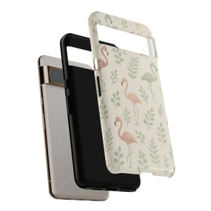 Vibrant Tropical Flamingo Phone Case - Leaves Design - Dipaliz - Mobile Cases