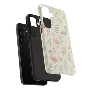 Vibrant Tropical Flamingo Phone Case - Leaves Design - Dipaliz - Mobile Cases