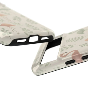 Vibrant Tropical Flamingo Phone Case - Leaves Design - Dipaliz - Mobile Cases