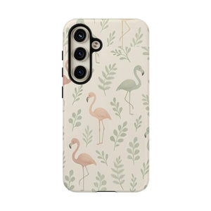 Vibrant Tropical Flamingo Phone Case - Leaves Design - Dipaliz - Mobile Cases