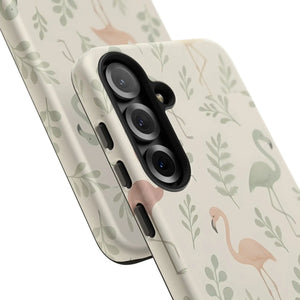 Vibrant Tropical Flamingo Phone Case - Leaves Design - Dipaliz - Mobile Cases
