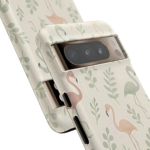 Vibrant Tropical Flamingo Phone Case - Leaves Design - Dipaliz - Mobile Cases