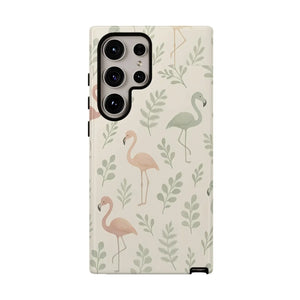 Vibrant Tropical Flamingo Phone Case - Leaves Design - Dipaliz - Mobile Cases