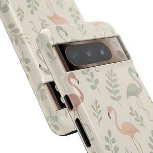 Vibrant Tropical Flamingo Phone Case - Leaves Design - Dipaliz - Mobile Cases