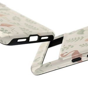 Vibrant Tropical Flamingo Phone Case - Leaves Design - Dipaliz - Mobile Cases