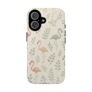 Vibrant Tropical Flamingo Phone Case - Leaves Design - Dipaliz - Mobile Cases