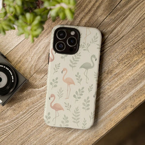Vibrant Tropical Flamingo Phone Case - Leaves Design - Dipaliz - Mobile Cases