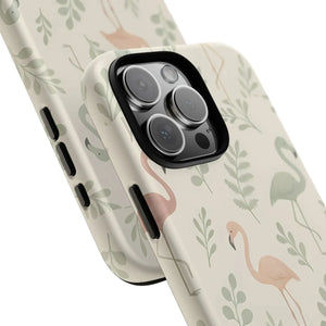 Vibrant Tropical Flamingo Phone Case - Leaves Design - Dipaliz - Mobile Cases