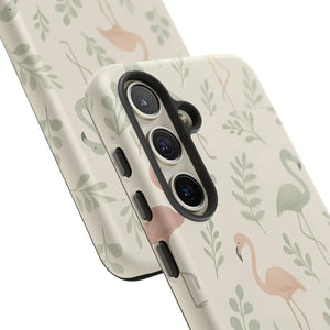 Vibrant Tropical Flamingo Phone Case - Leaves Design - Dipaliz - Mobile Cases