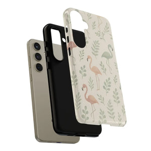 Vibrant Tropical Flamingo Phone Case - Leaves Design - Dipaliz - Mobile Cases