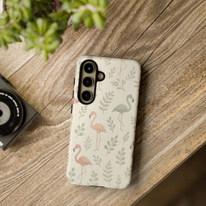 Vibrant Tropical Flamingo Phone Case - Leaves Design - Dipaliz - Mobile Cases