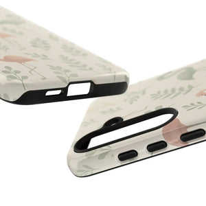 Vibrant Tropical Flamingo Phone Case - Leaves Design - Dipaliz - Mobile Cases