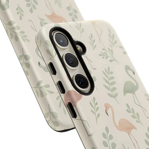 Vibrant Tropical Flamingo Phone Case - Leaves Design - Dipaliz - Mobile Cases