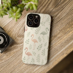 Vibrant Tropical Flamingo Phone Case - Leaves Design - Dipaliz - Mobile Cases