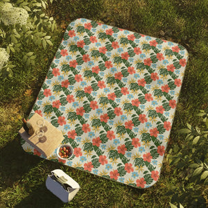 Tropical Floral Picnic Blanket – Fleece - Dipaliz - Blankets