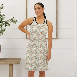 Tank Top - Tropical Floral Racerback Dress - Lightweight All-over Print - Dipaliz