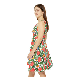 Tropical Floral Skater – Hawaiian Print Dress - Dipaliz - Dresses - Xs