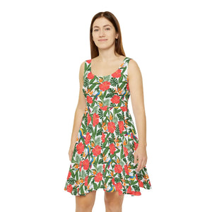 Tropical Floral Skater – Hawaiian Print Dress - Dipaliz - Dresses - Xs