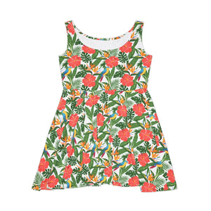 Tropical Floral Skater – Hawaiian Print Dress - Dipaliz - Dresses - Xs