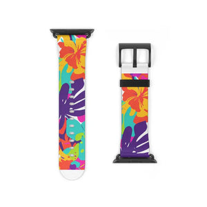 Tropical Floral Watch Band - Colorful Hibiscus Apple - Dipaliz - Accessories