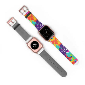 Tropical Floral Watch Band - Colorful Hibiscus Apple - Dipaliz - Accessories