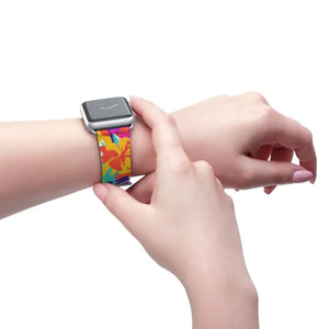 Tropical Floral Watch Band - Colorful Hibiscus Apple - Dipaliz - Accessories