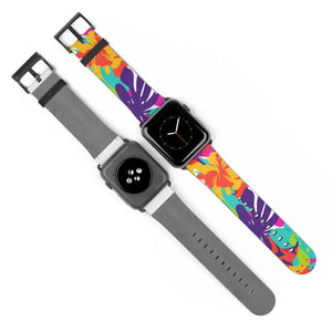 Tropical Floral Watch Band - Colorful Hibiscus Apple - Dipaliz - Accessories