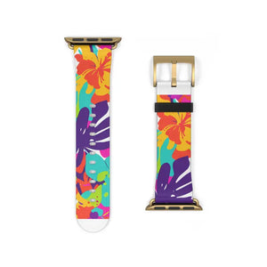 Tropical Floral Watch Band - Colorful Hibiscus Apple - Dipaliz - Accessories