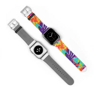 Tropical Floral Watch Band - Colorful Hibiscus Apple - Dipaliz - Accessories